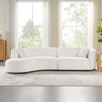 Luxury Modern Style Living Room Upholstery Curved Sofa with Chaise