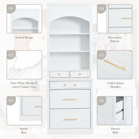 Modern 83.7inch High Kitchen Pantry, Freestanding Tall Kitchen Hutch