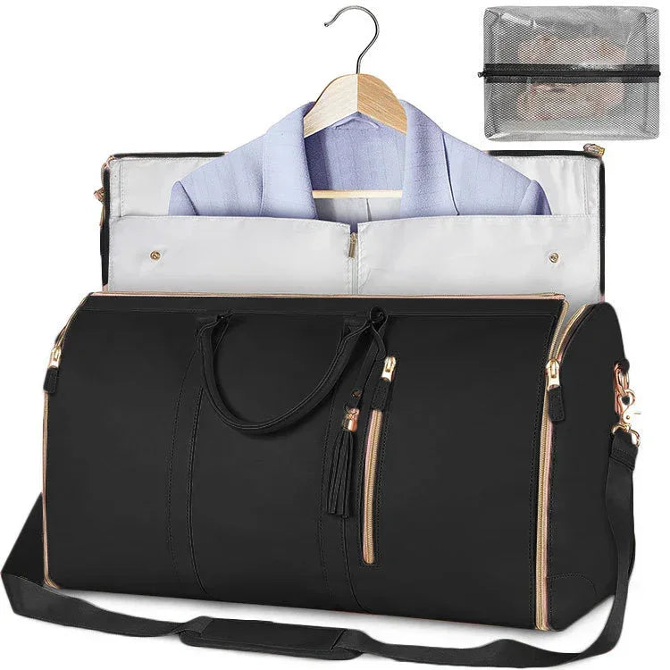 Large Capacity Travel Duffle Bag Women's Handbag Folding Suit Bag Waterproof Clothes Totes - Trustymall