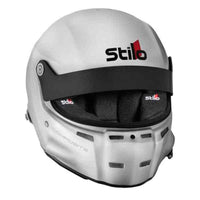 Front view of grey full face Stilo ST5GT helmet with clear visor down.