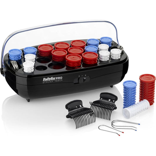 BaByliss Pro 20 Piece Heated Roller Set 8 Jumbo 6 Large & 6 Medium Rollers 5 Min Fast Heat Up