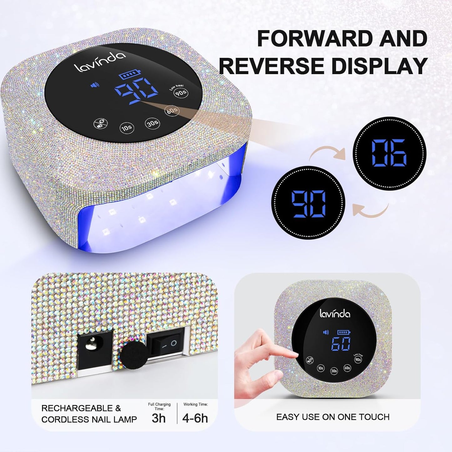 Crown Nail Lamp & Wand Nail Drill Bundle – Crystal Diamond