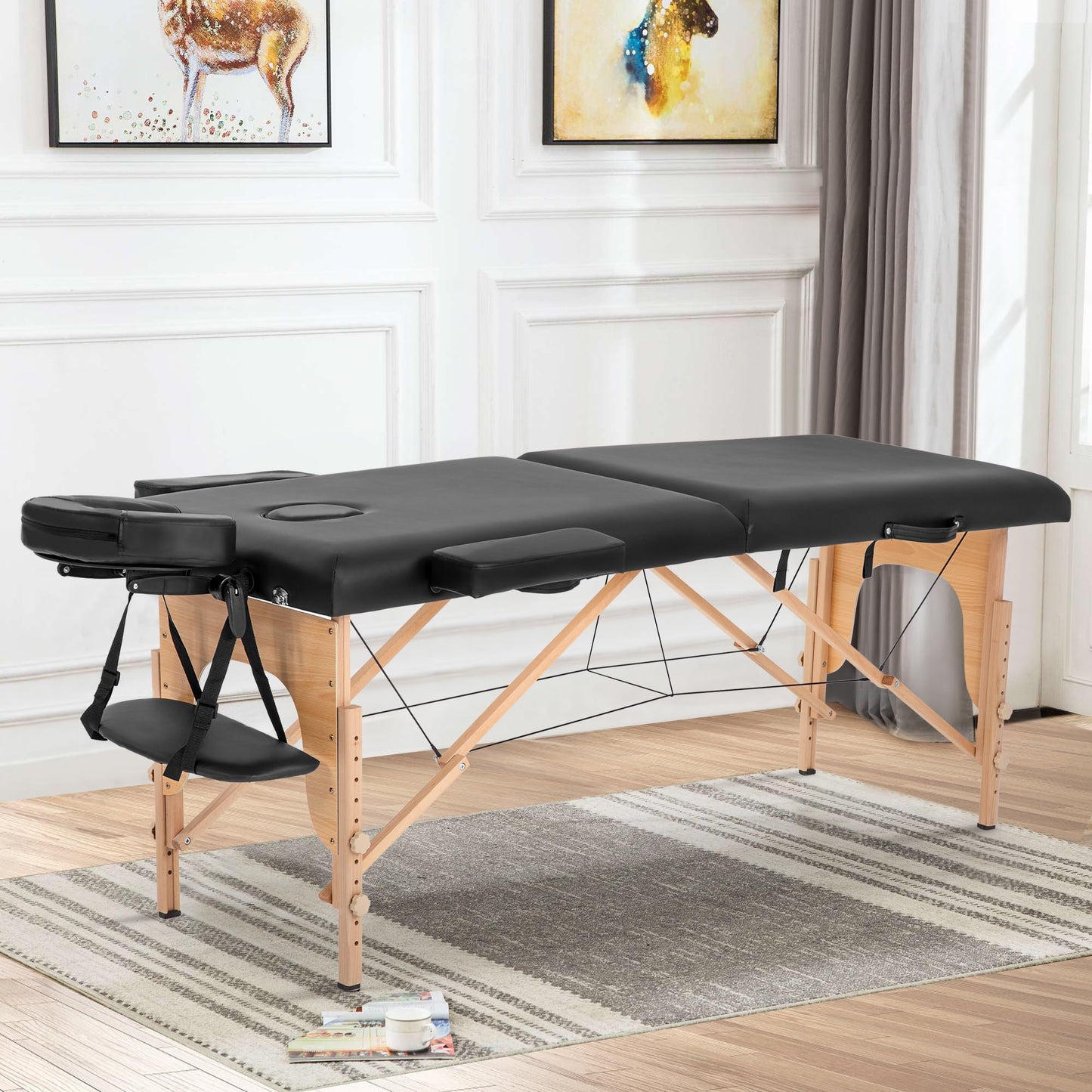 BestMassage Massage Bed Portable Massage Table 24 in Wide Lash Bed Heigh Adjustable 2 Folding with Non-Woven Bag for Spa Footmassage Facial CareSpa Tattoo