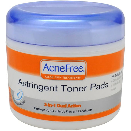 Acnefree Acne Astringent Toner Pads 60 Count