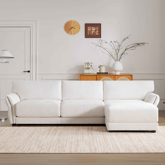 110' Modular Sectional Sofa, L-Shape with Extra-Wide Seat Cushion, USB