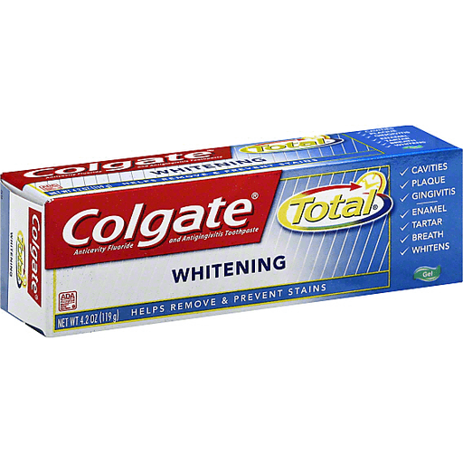 Colgate Total Toothpaste, Anticavity Fluoride And Antigingivitis, Whitening, Gel