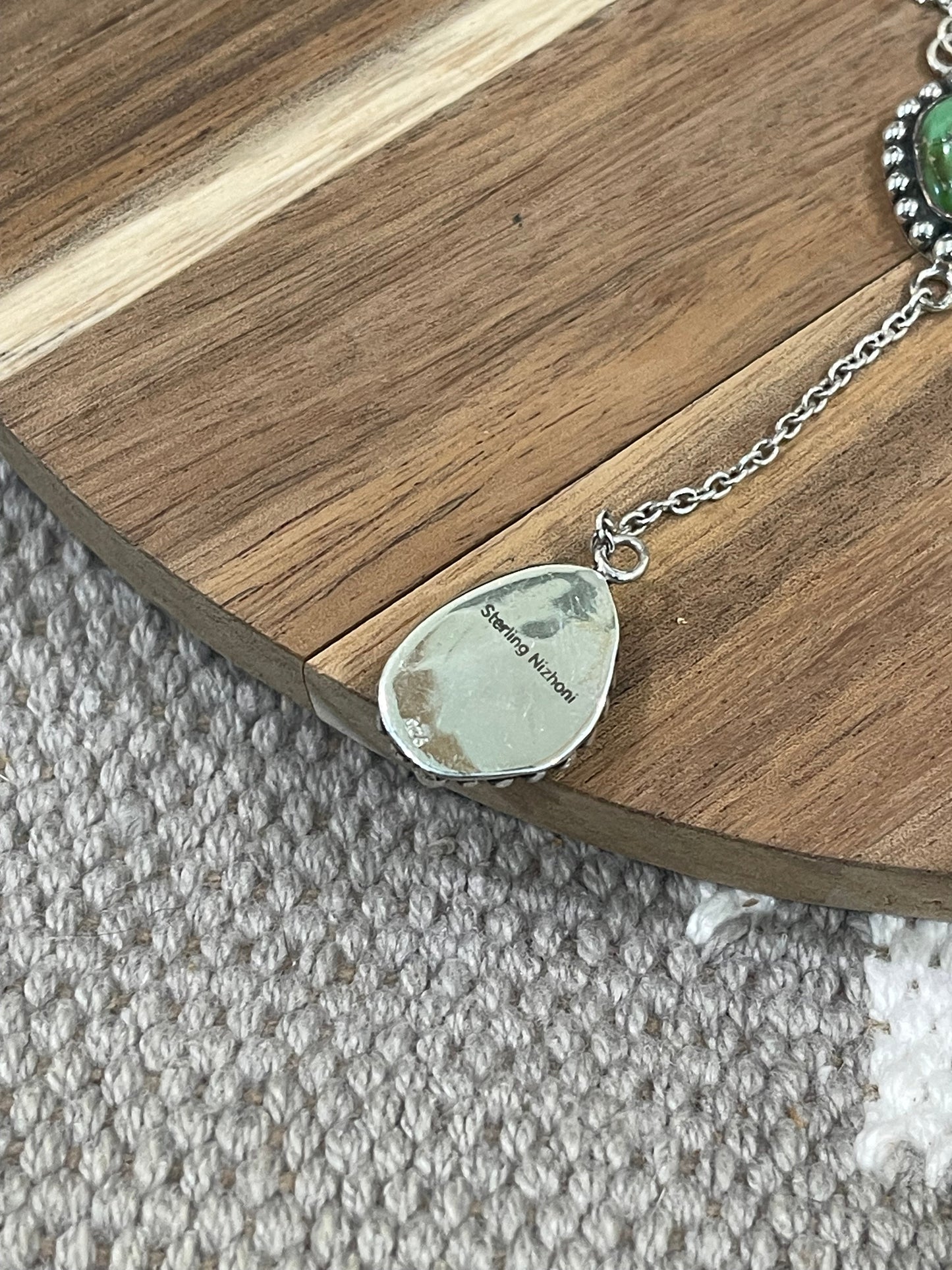 Handmade Sterling Silver & Sonoran Mountain Turquoise 2 Stone Drop Necklace