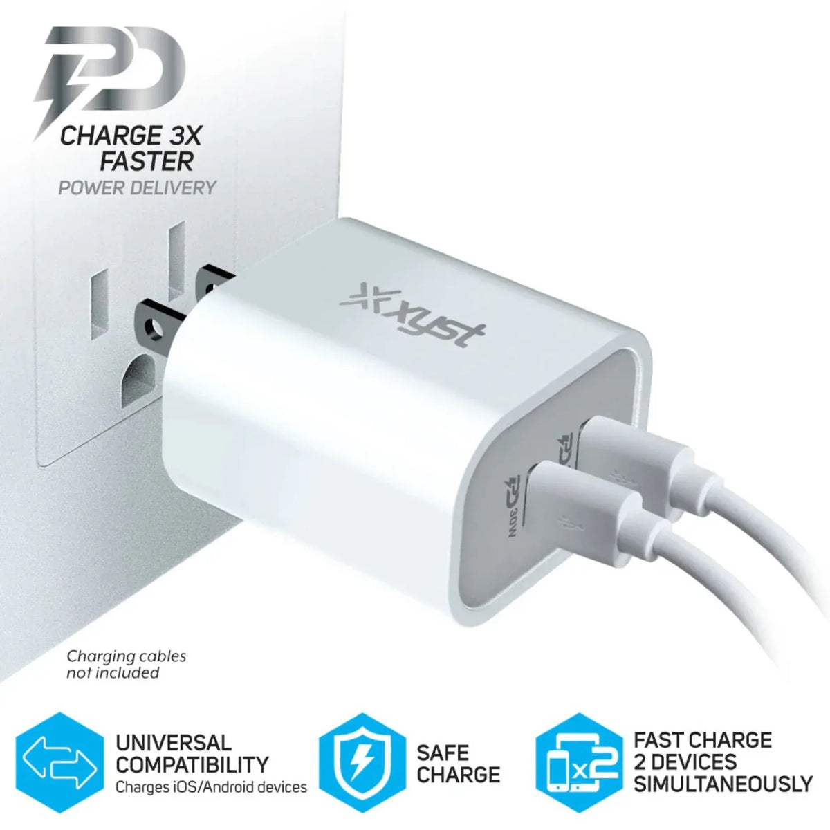 Xyst 30-Watt Dual USB-C Wall Charger - Trustymall