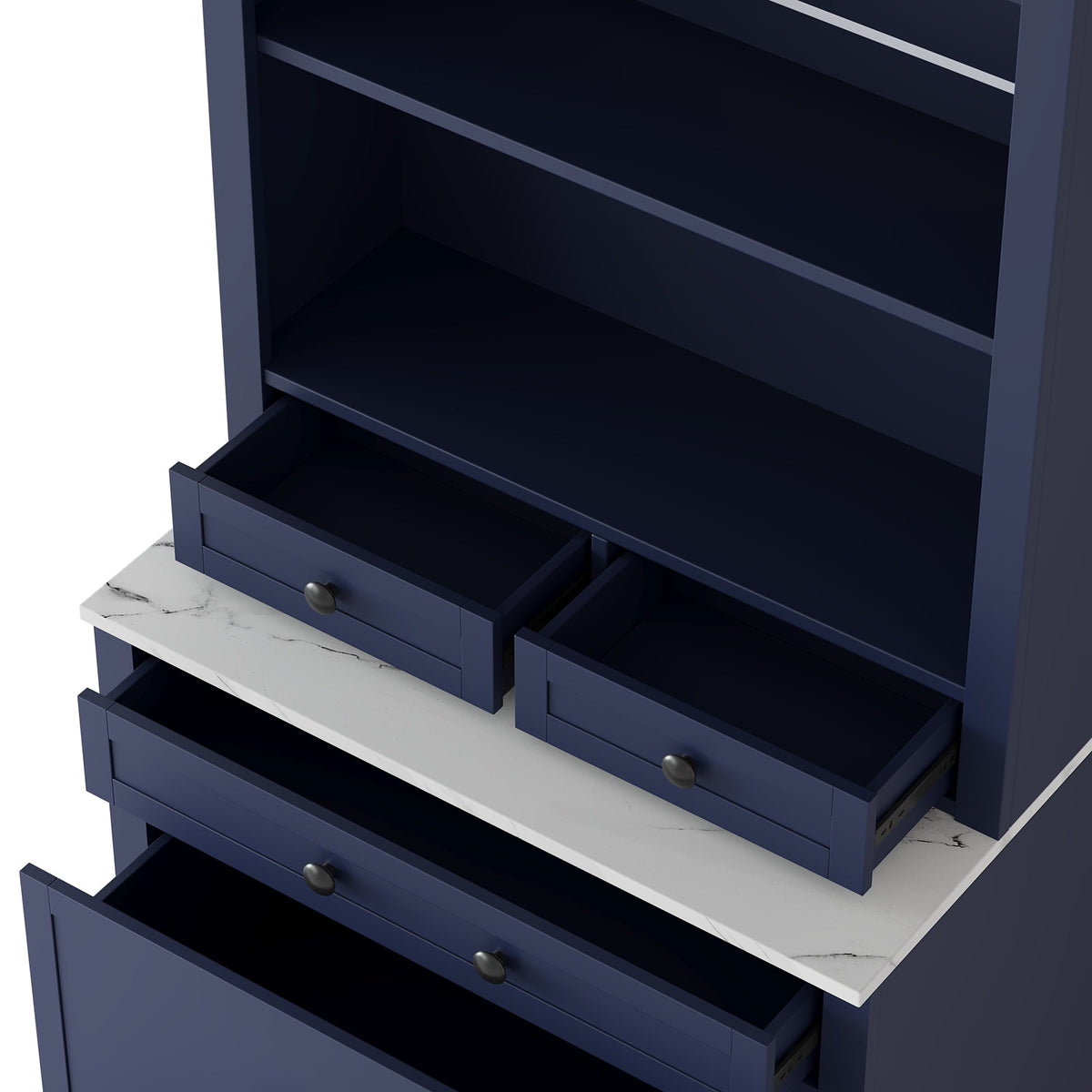 Modern 83.7inch High Kitchen Pantry, Freestanding Tall Kitchen Hutch