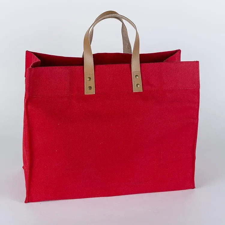 Box Tote Bag Canvas and Leather - Trustymall