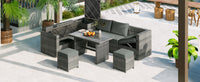 Outdoor 6-Piece All Weather PE Rattan Sofa Set, Garden Patio Wicker