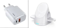 Black 3-in-1 wireless charger charging multiple devices simultaneously.