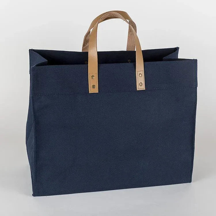 Box Tote Bag Canvas and Leather - Trustymall