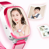 Side view of kid's waterproof smart watch highlighting thick silicone strap and robust design.