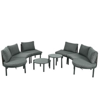 8-Piece Patio Sofa Furniture Set, Half Moon Outdoor Sectional Sofa