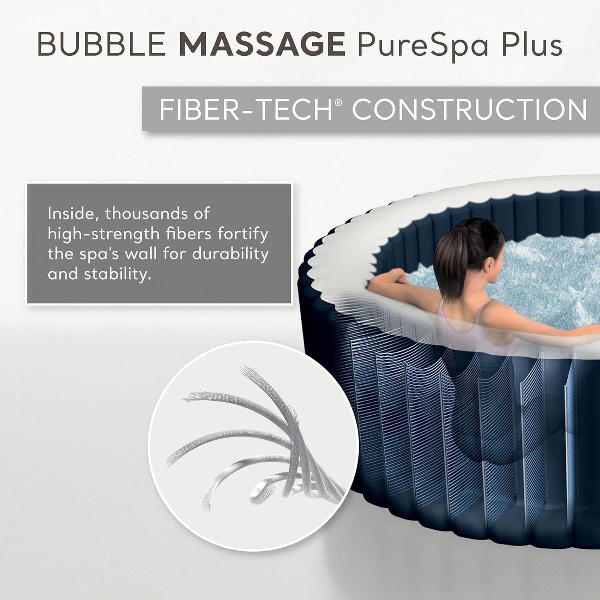 Purespa Bubble Massage Spa Set For Six With Contoured Headrests And
