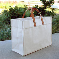 Box Tote Bag Canvas and Leather - Trustymall