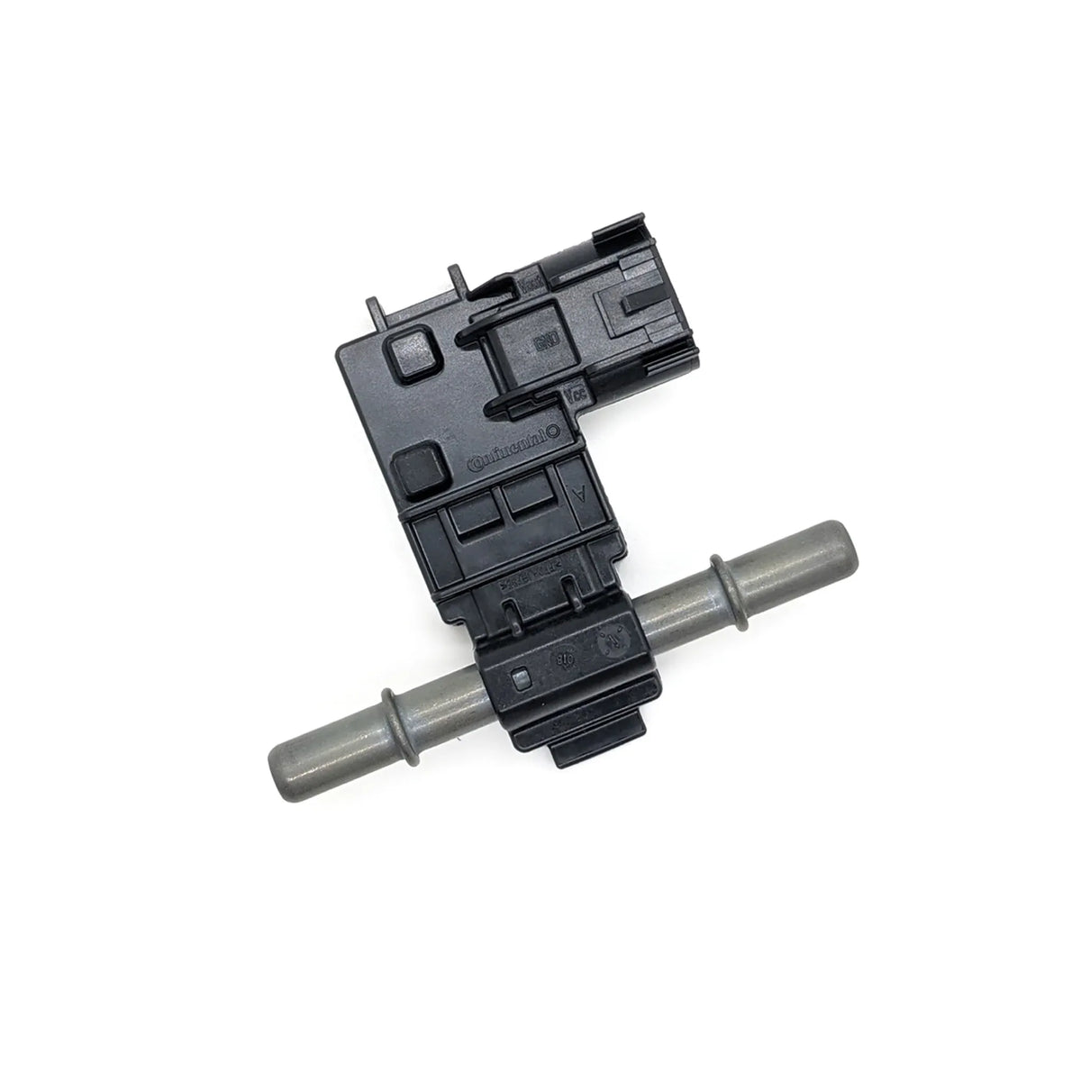 Diagram of Ethanol Content Sensor with fuel flow and electrical signal connections