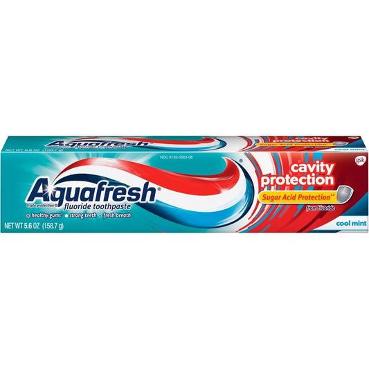 Aquafresh Cavity Protection Fluoride Toothpaste, Cool Mint, 5.6 Ounce