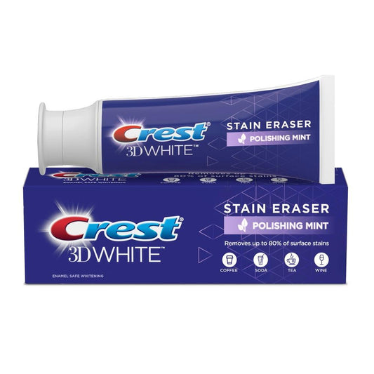 Crest 3D White Stain Eraser Polishing Mint Teeth Whitening Toothpaste
