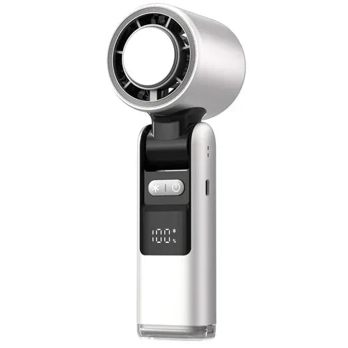 Ice Cool Turbo Mini Fan with Digital Display – USB Rechargeable & - Trustymall