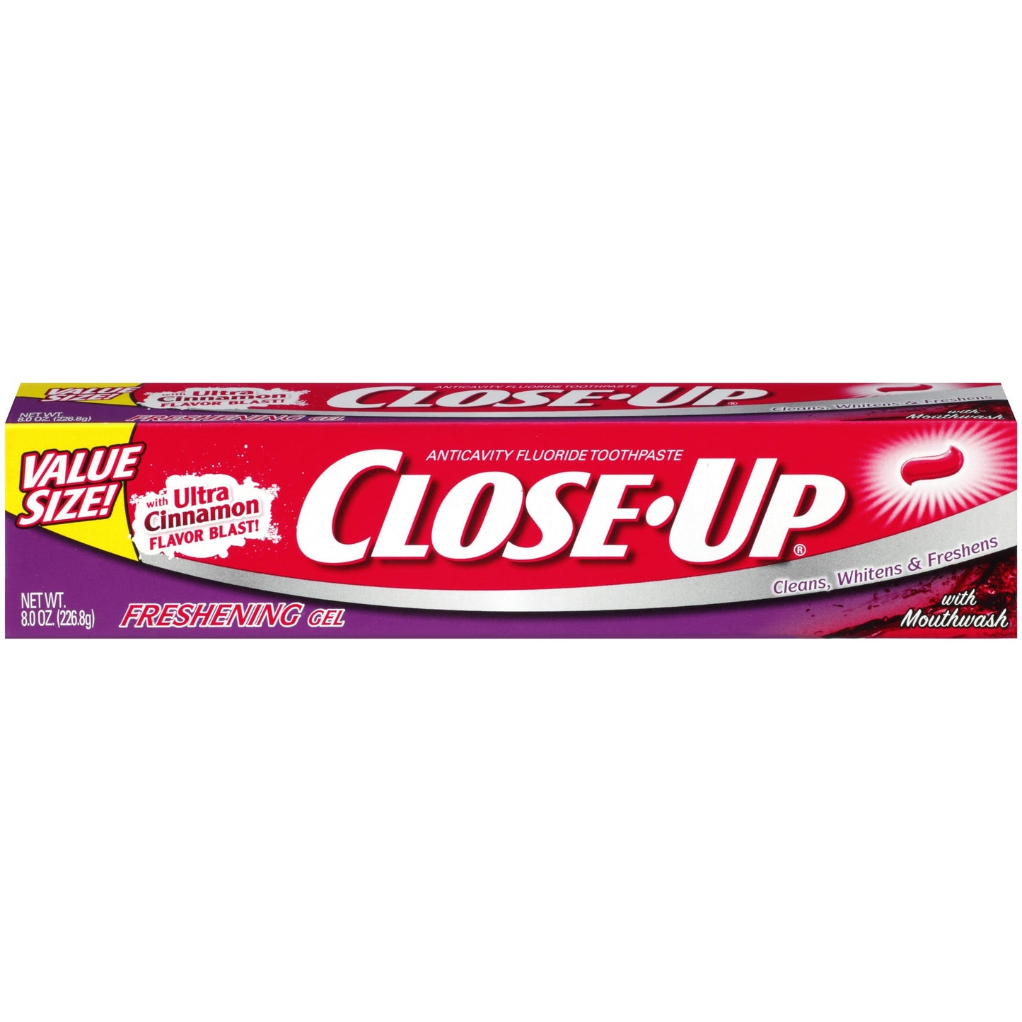 Close Up Cinnamon Red Gel Anticavity Fluoride Toothpaste, 8 Oz