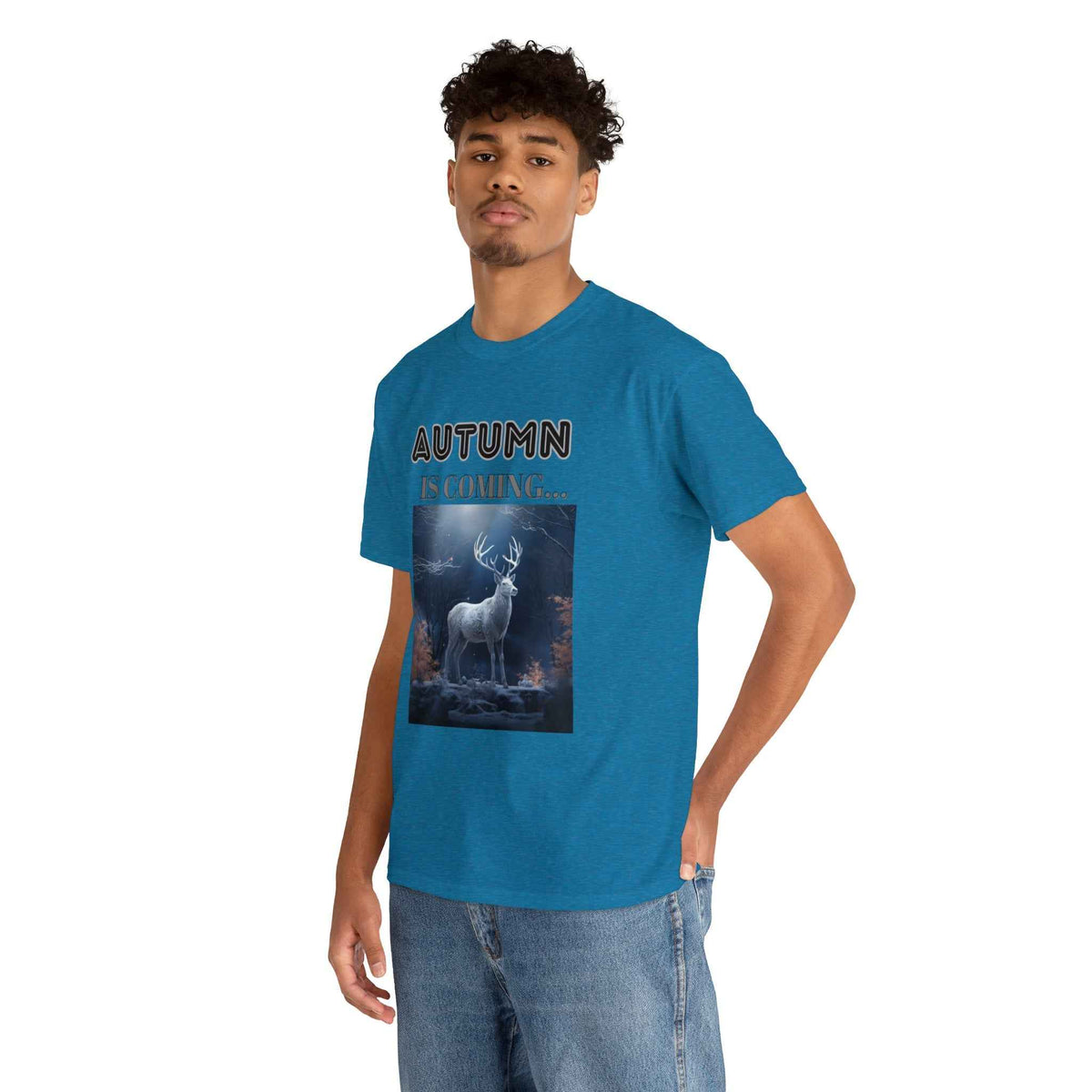 Autumn is coming: Fall Vibes T-shirts | Deer Drinking Brook Leaves Cha