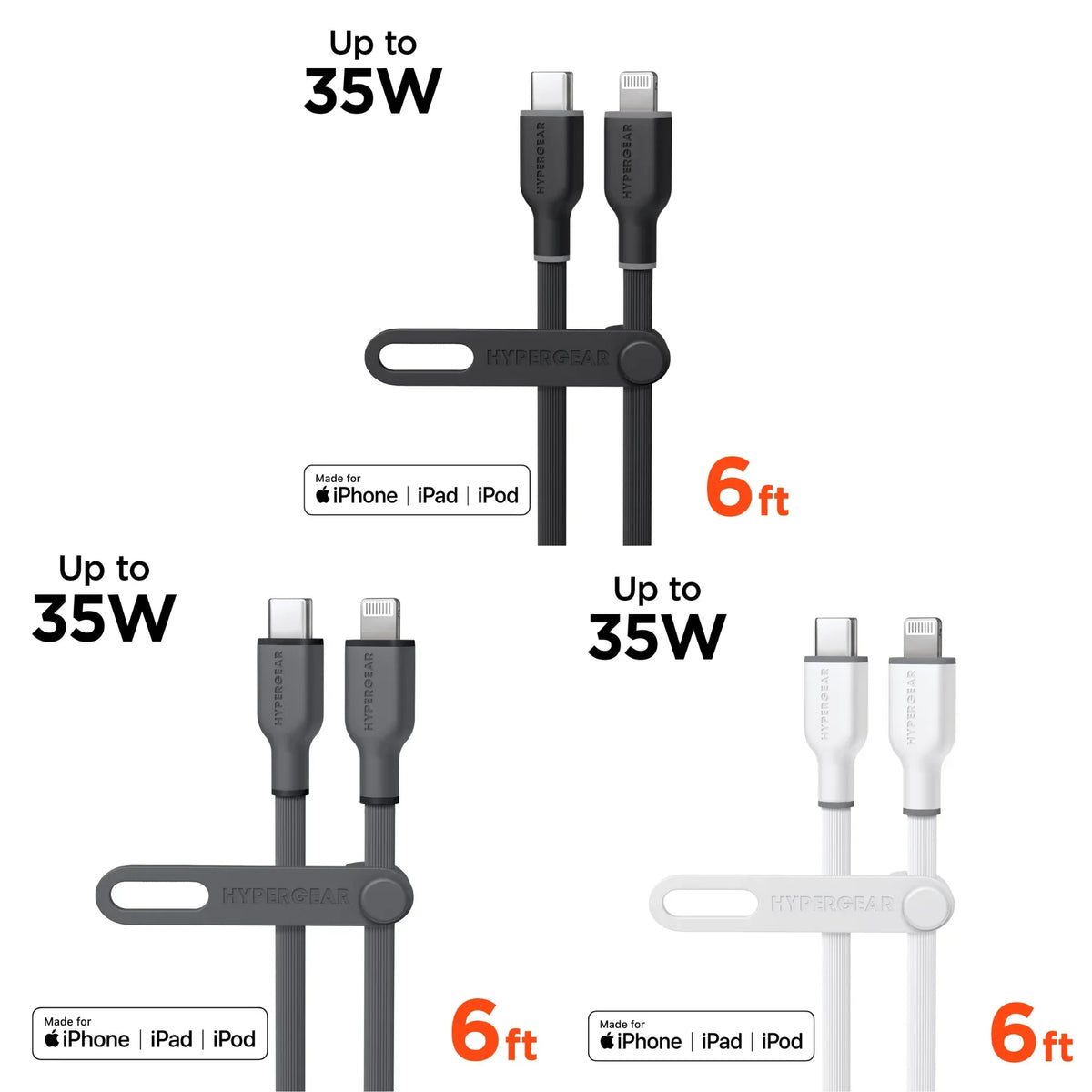 HyperGear Flexi PRO USB-C to Lightning Cable 6ft - Trustymall
