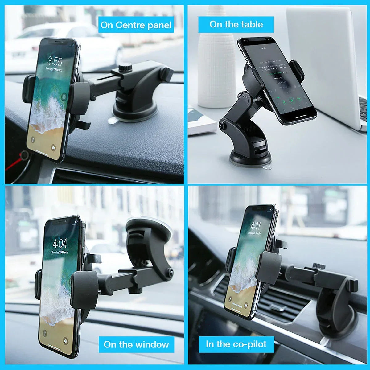 Car Phone Holder Long Rod Telescopic Car Dashboard Suction Cup Type - Trustymall