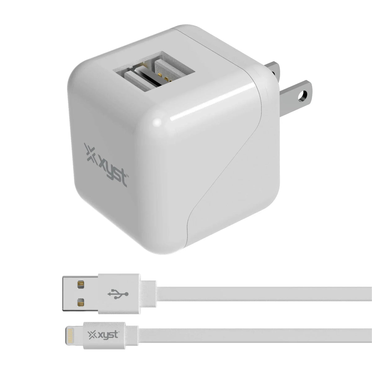 Xyst 2.4-Amp Dual USB Wall Charger With 4Ft Lightning Cable - Trustymall
