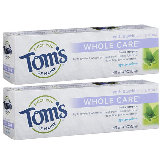 Tom's of Maine Toothpaste, Fluoride, Whole Care, Spearmint, Paste