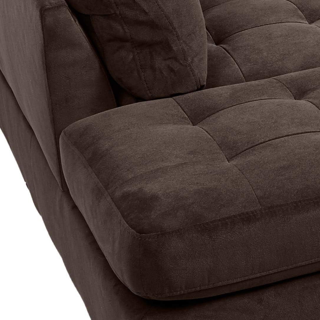 Emilio 2 Piece Reversible Sectional Sofa Chocolate