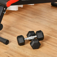 Soozier 20lbs Rubber Dumbbells Weight Set Dumbbell Hand Weight Barbell - Trustymall