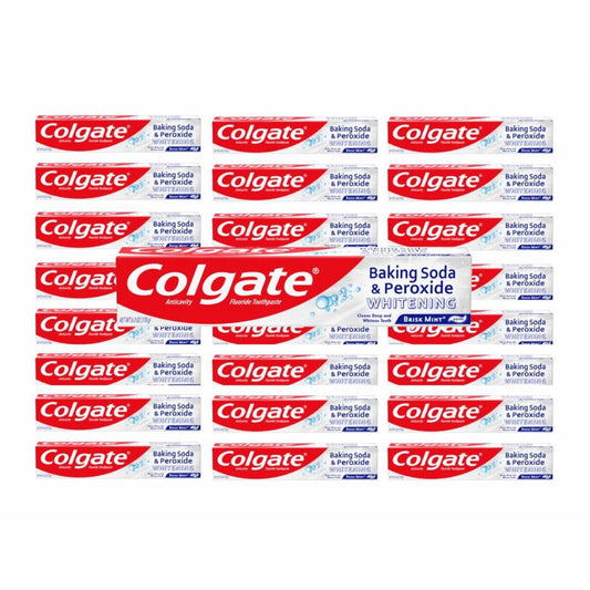 Colgate Brisk Mint Fluoride Toothpaste, Anticavity, Whitening, Baking Soda & Peroxide, Paste