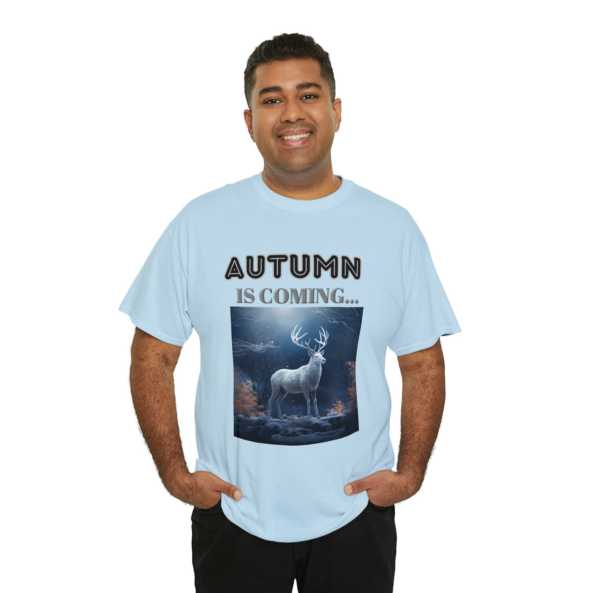 Autumn is coming: Fall Vibes T-shirts | Deer Drinking Brook Leaves Cha