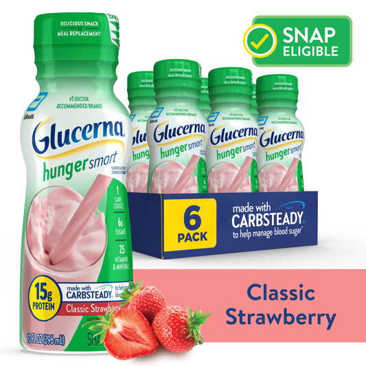 Glucerna Hunger Smart Nutrition Shake - Creamy Strawberry - 6ct/60 Fl Oz
