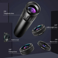 A compact 4K photography bundle with camera, lenses, and accessories arranged neatly on a light surface.