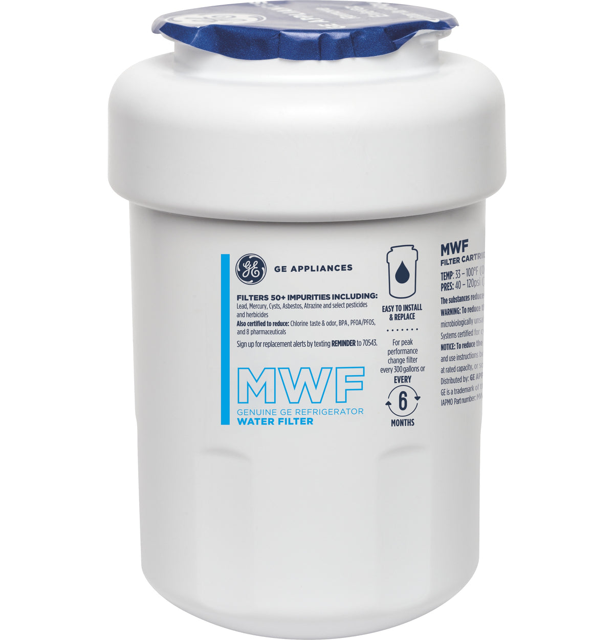 Genuine GE MWF Refrigerator Water Filter - 1 Pack