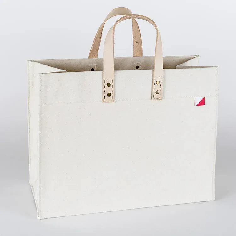 Box Tote Bag Canvas and Leather - Trustymall