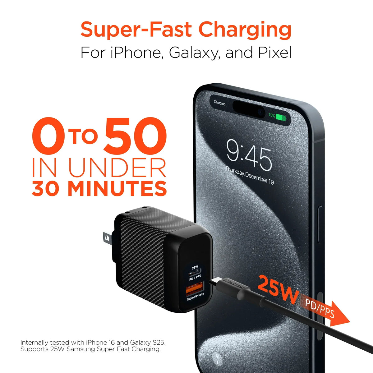 HyperGear SpeedBoost 25W USB-C PD + 12W USB Fast Wall Charger with PPS - Trustymall