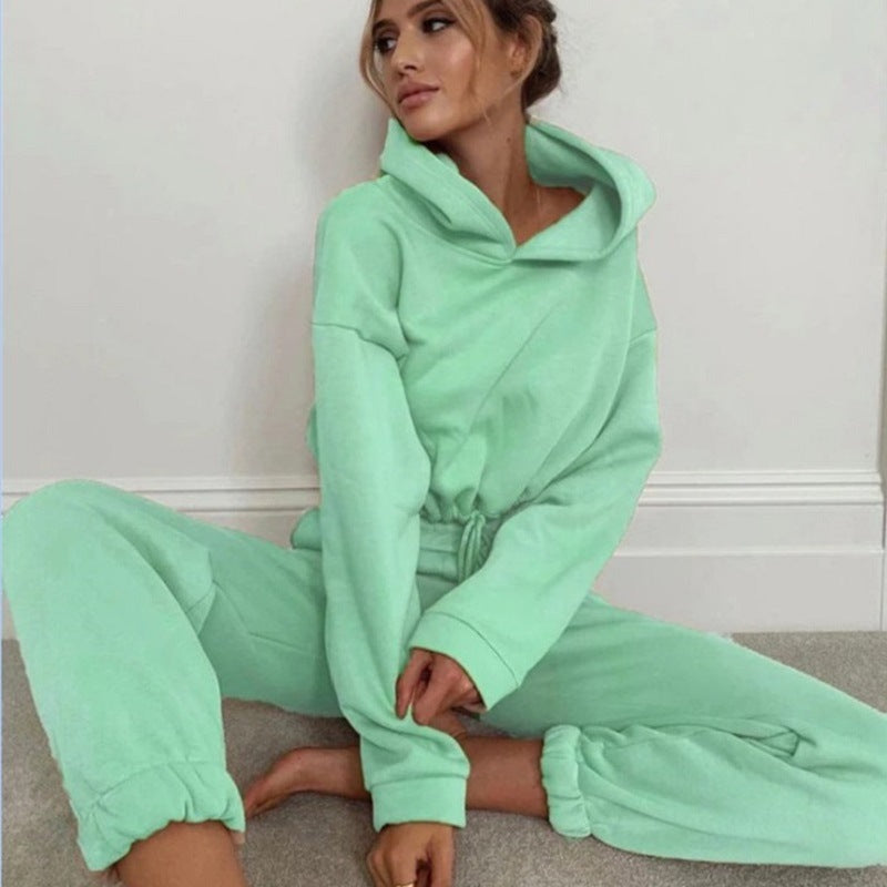 Women's 2-Piece Jogging Suit - Sexy Long Sleeve Hoodie Tracksuit