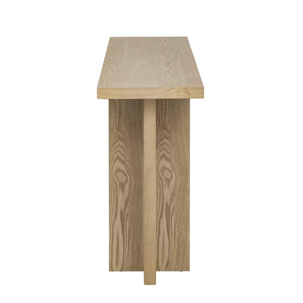 Vintage-Inspired and Ash Wood Veneer ConsoleTable with T-Leg