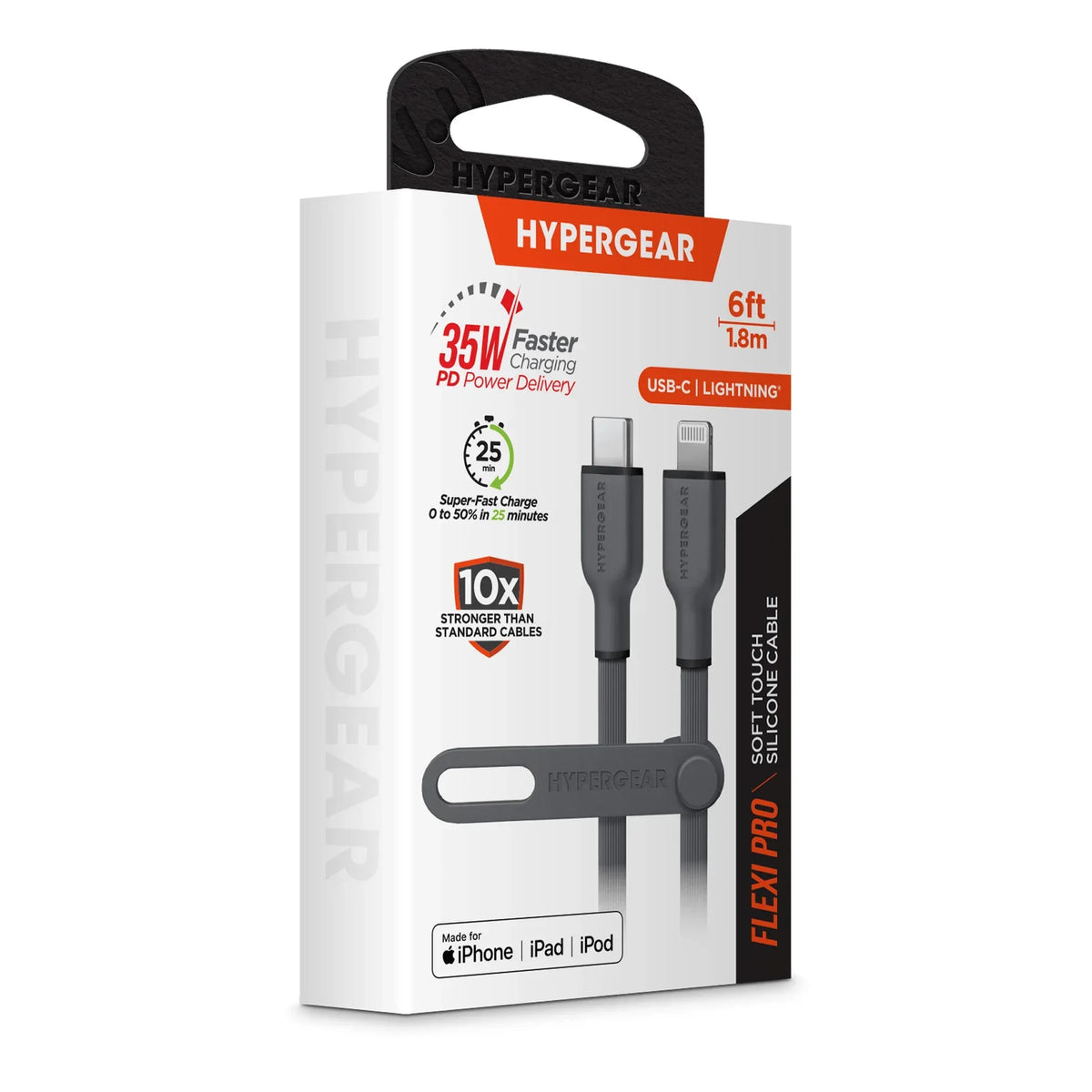 HyperGear Flexi PRO USB-C to Lightning Cable 6ft - Trustymall
