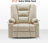 Beige Large Power Lift Recliner Chair With Massage And Heat