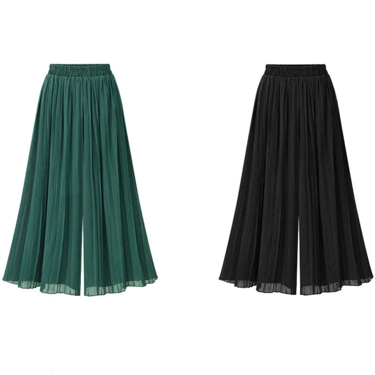 Plus Size Loose Chiffon Wide Leg Pants for Summer