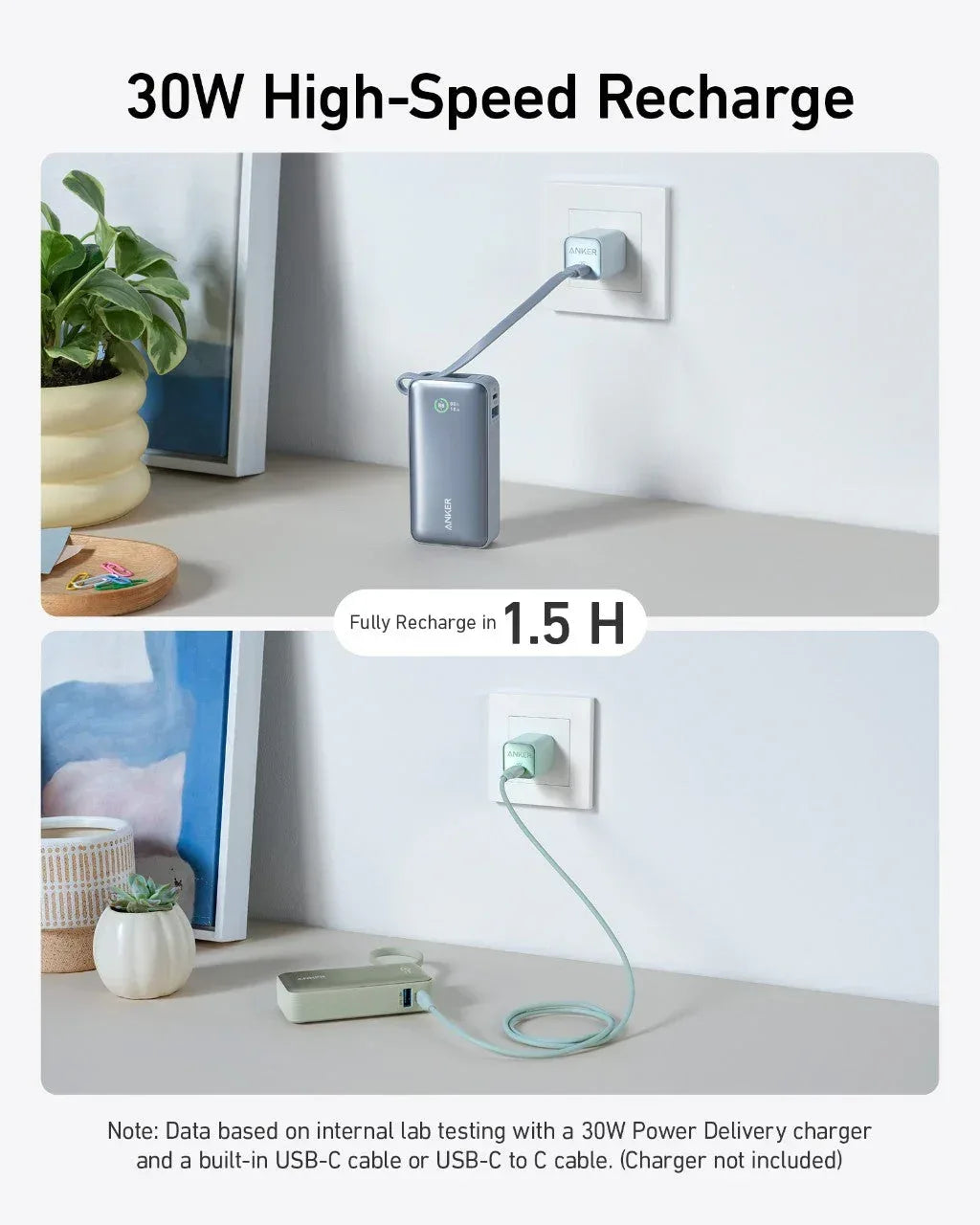 Anker Nano Power Bank (30W, Built-In USB-C Cable) - Trustymall