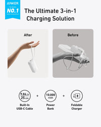 Anker Power Bank (10K, Fusion, Built-In Cable) - Trustymall