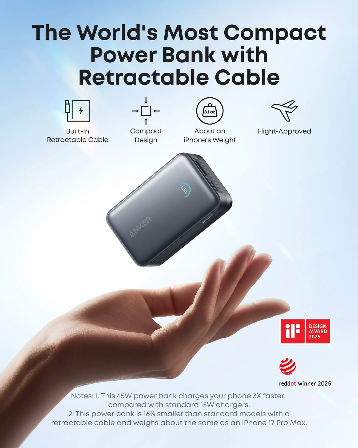 Anker Nano Power Bank (10K, 45W, Built-In Retractable USB-C Cable) - Trustymall
