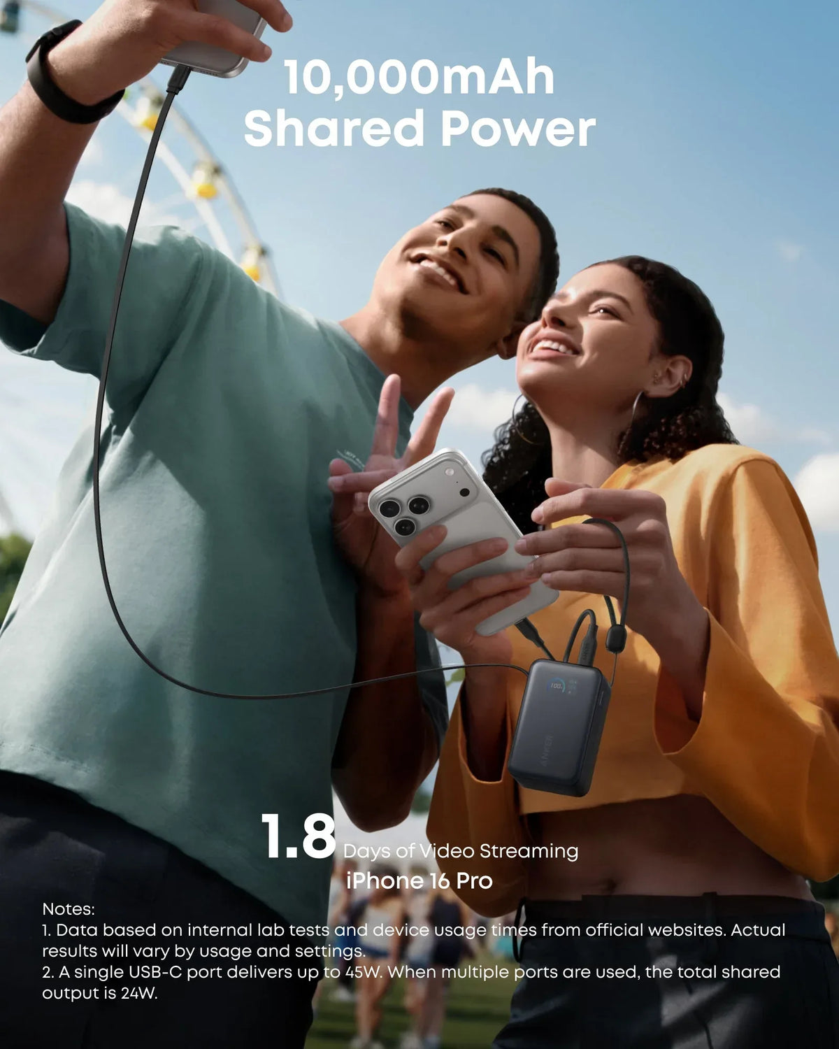 Anker Nano Power Bank (10K, 45W, Built-In Retractable USB-C Cable) - Trustymall
