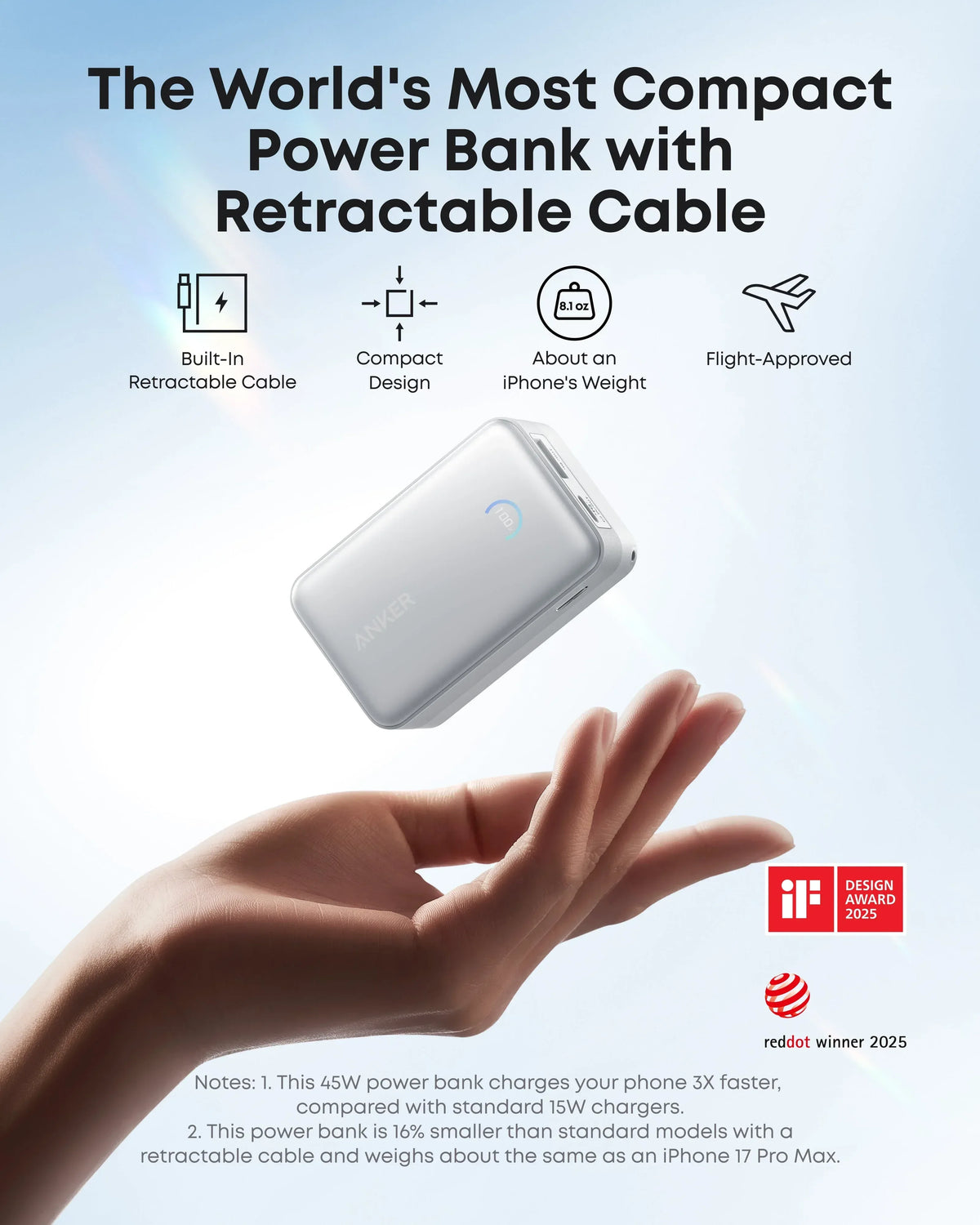 Anker Nano Power Bank (10K, 45W, Built-In Retractable USB-C Cable) - Trustymall